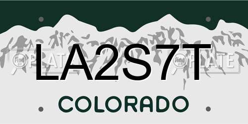 LA2S7T Colorado License Plate