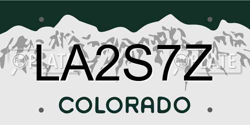 LA2S7Z Colorado License Plate