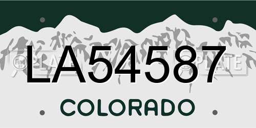 LA54587 Colorado License Plate