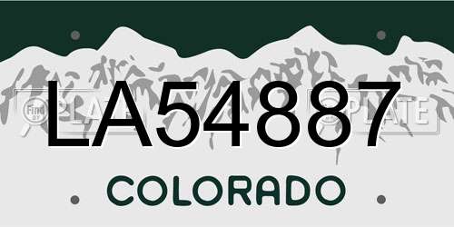 LA54887 Colorado License Plate