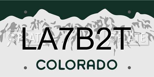 LA7B2T Colorado License Plate