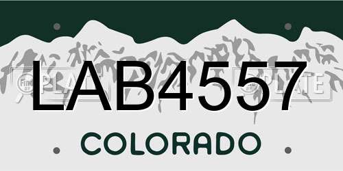LAB4557 Colorado License Plate