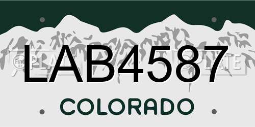 LAB4587 Colorado License Plate