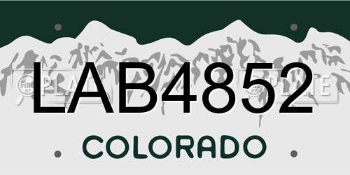 LAB4852 Colorado License Plate