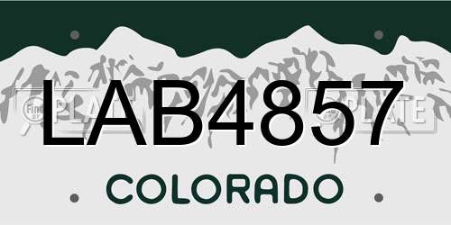 LAB4857 Colorado License Plate