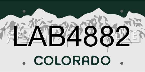 LAB4882 Colorado License Plate
