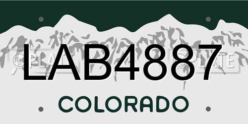 LAB4887 Colorado License Plate