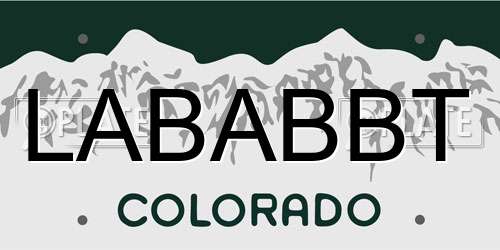 LABABBT Colorado License Plate