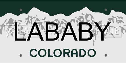 LABABY Colorado License Plate