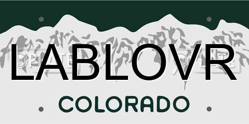 LABLOVR Colorado License Plate