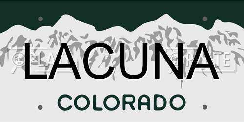 LACUNA Colorado License Plate