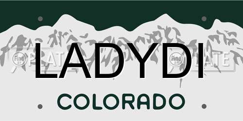 LADYDI Colorado License Plate