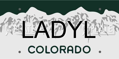 LADYL Colorado License Plate