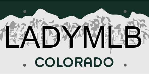 LADYMLB Colorado License Plate