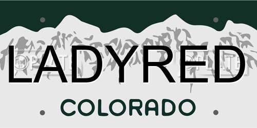 LADYRED Colorado License Plate