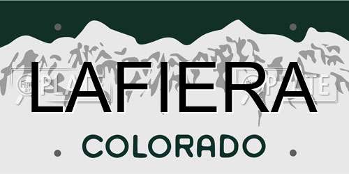 LAFIERA Colorado License Plate