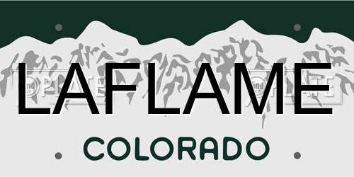 LAFLAME Colorado License Plate