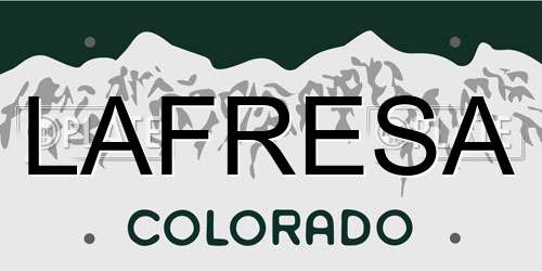 LAFRESA Colorado License Plate