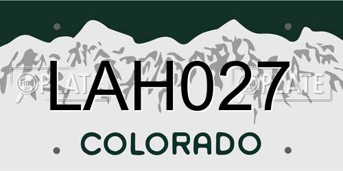 LAH027 Colorado License Plate