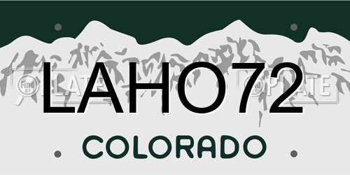 LAHO72 Colorado License Plate