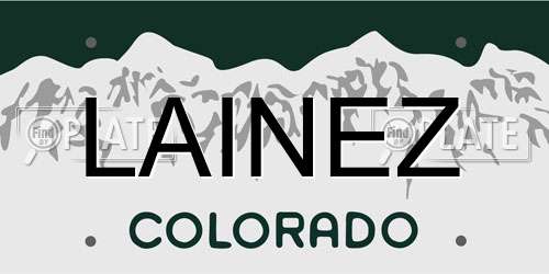 LAINEZ Colorado License Plate