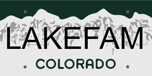 LAKEFAM Colorado License Plate