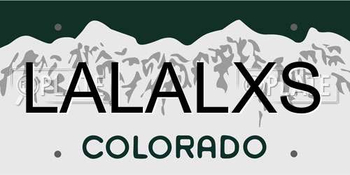 LALALXS Colorado License Plate