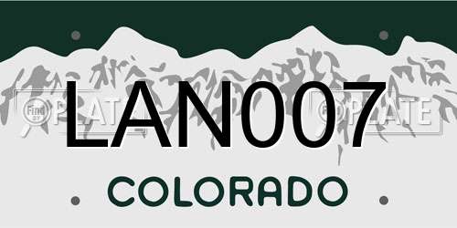 LAN007 Colorado License Plate