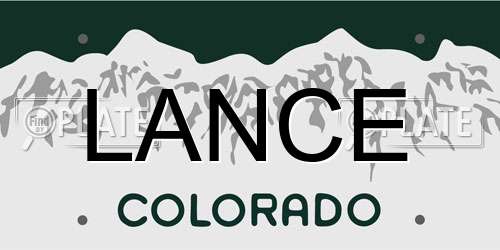 LANCE Colorado License Plate