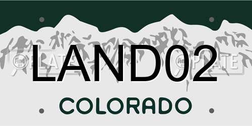 LAND02 Colorado License Plate