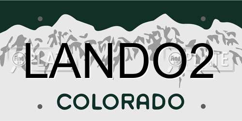 LANDO2 Colorado License Plate