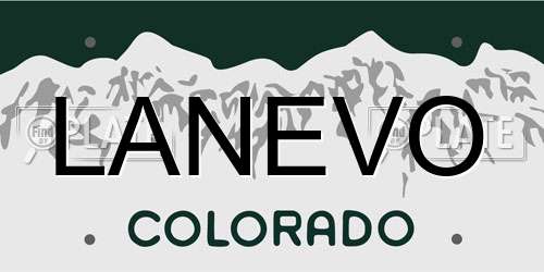 LANEVO Colorado License Plate