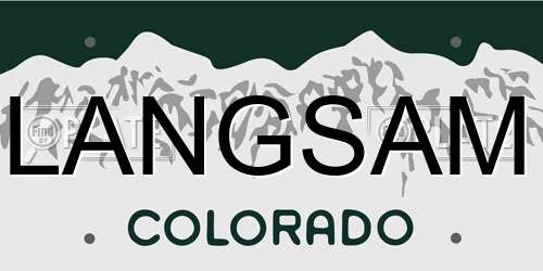 LANGSAM Colorado License Plate