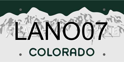 LANO07 Colorado License Plate