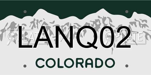 LANQ02 Colorado License Plate