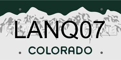 LANQ07 Colorado License Plate