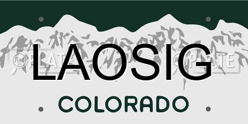 LAOSIG Colorado License Plate