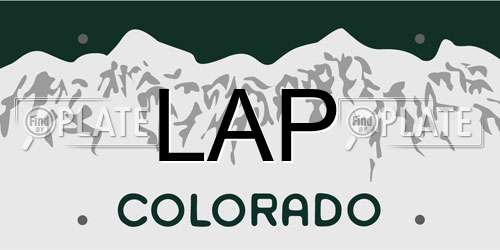 LAP Colorado License Plate
