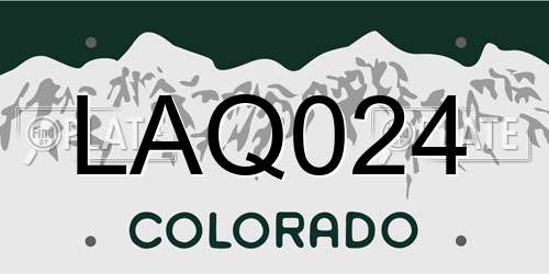 LAQ024 Colorado License Plate