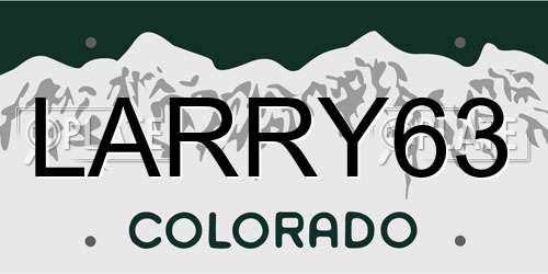 LARRY63 Colorado License Plate
