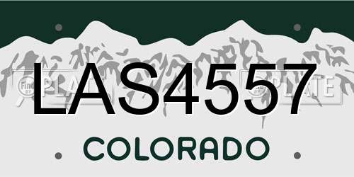 LAS4557 Colorado License Plate