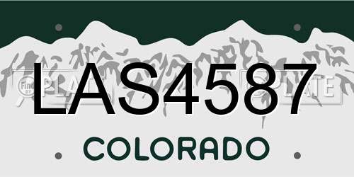 LAS4587 Colorado License Plate