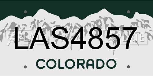 LAS4857 Colorado License Plate