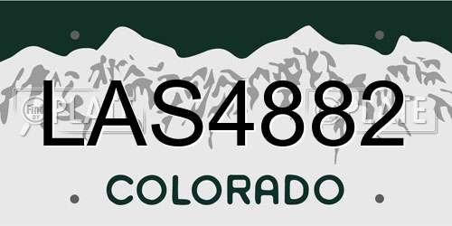 LAS4882 Colorado License Plate