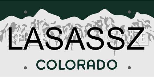 LASASSZ Colorado License Plate