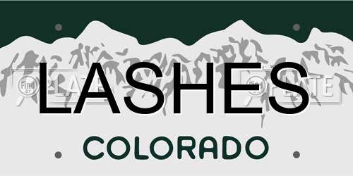 LASHES Colorado License Plate