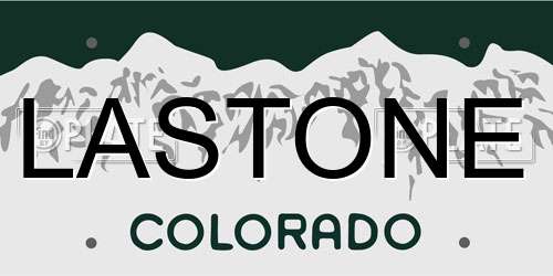 LASTONE Colorado License Plate
