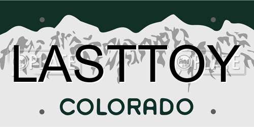 LASTTOY Colorado License Plate