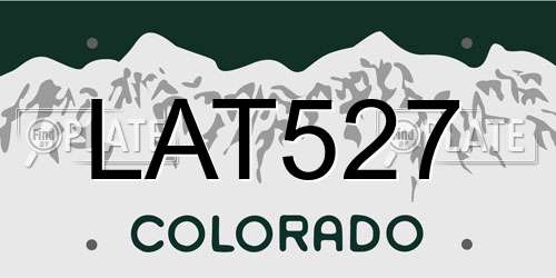 LAT527 Colorado License Plate
