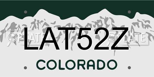 LAT52Z Colorado License Plate